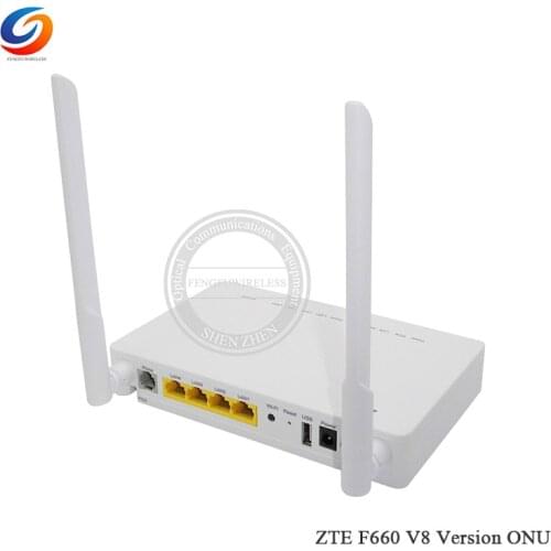 Best Price English Firmware 2021 New Arrival ZTE GPON terminal ZXA10 F660 V8 8.0 Version GPON ONU ONT 1GE 3FE 5Dbi External Wifi