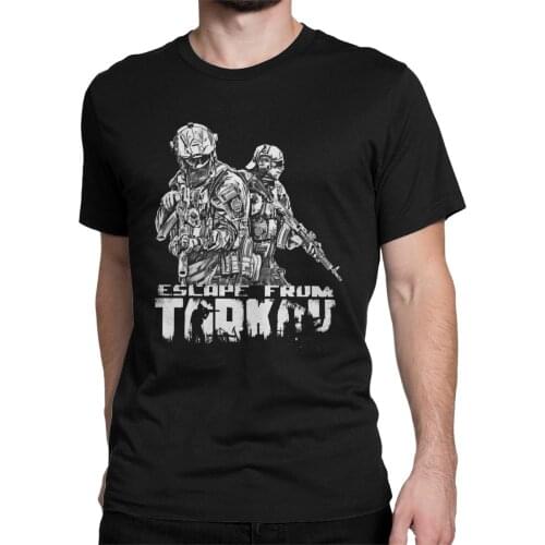 Escape From Tarkov Survival Shooter Game T-Shirts for Men Novelty Cotton Tees Crewneck Short Sleeve T Shirts Birthday Gift Tops