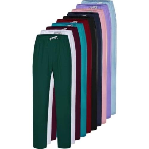 Solid color printed breathable nursing uniform womens special pants elastic waist work pants dental health care workwear new