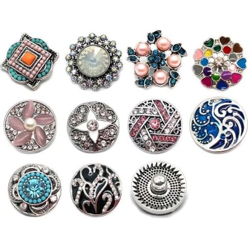 Wholesale w364 3D 18mm 20mm metal snap button for Bracelet Necklace Interchangeable Jewelry Women accessorie findings