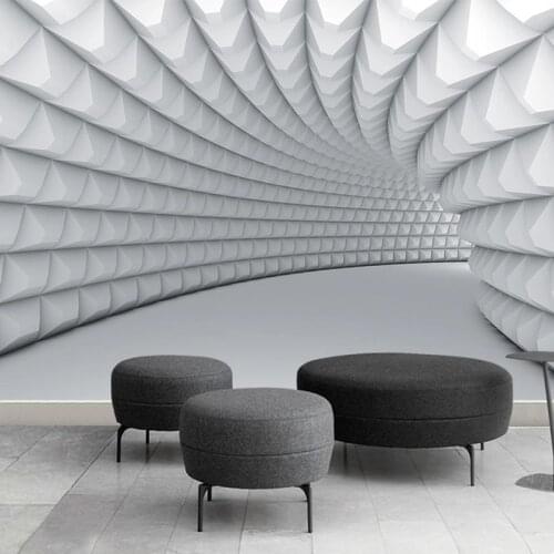 Custom Photo Wallpaper Modern 3D Stereo Geometric Space Expansion Mural Living Room Office Self-Adhesive Waterproof 3D Stickers