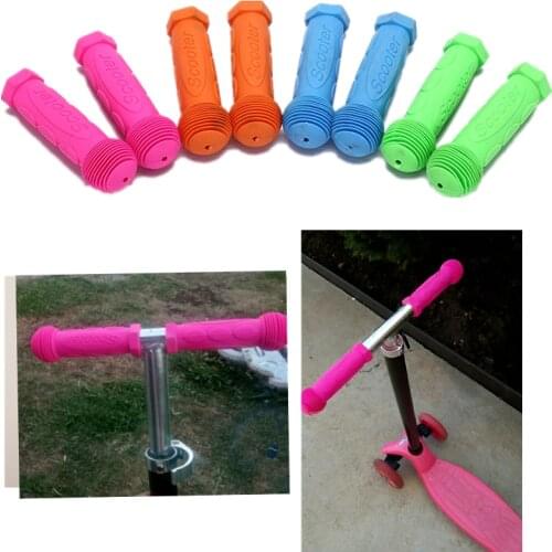 Rubber Grip Handle Handlebar Grips Colorful Blue Red Anti-skid Child Children Kids Bike Bicycle Tricycle Skateboard Scooter