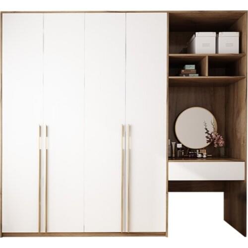 Light luxury wardrobe Home bedroom with dressing table integrated modern flat open wardrobe desk