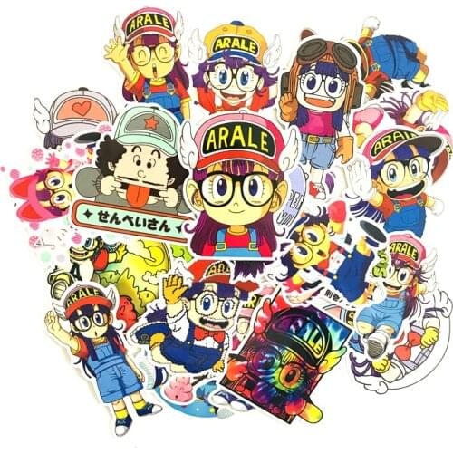 TD ZW 24pcs Dr. Slump/Alrale girl Stickers For Cartoon Kids Suitcase Laptop Car Motorcycle Scrapbooking Skateboard Sticker