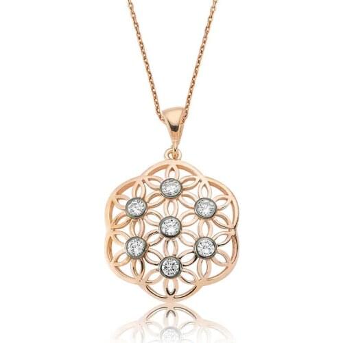 Tevuli 925 Sterling Silver Flower of Life Lady Necklace