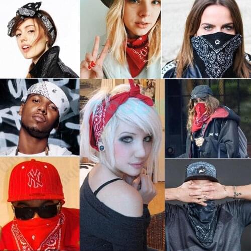 Unisex Men Women Polyester Bandana 55*55cm Scarf Headwear Head Wrap Square Scarf Hair Ribbon