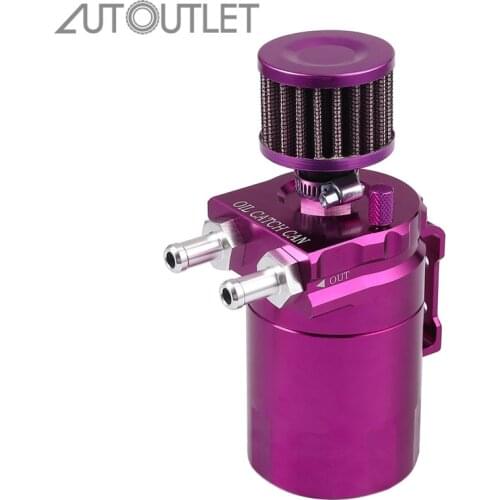 AUTOUTLET Universal Oil Catch Tank with 9/13/15 mm Fitting 15 mm Hose Breather Filter Increase Horsepower Prolong Engine Life