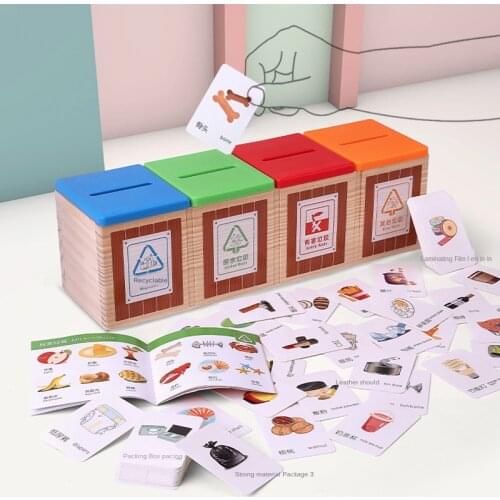 Fun Game Garbage Sorting Toys Wooden Toys Gifts Mastering Garbage Sorting Awareness from an Early Age Gift P158