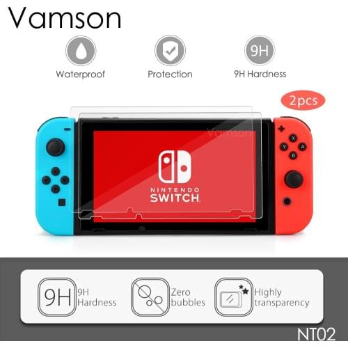 Vamson 1-3Pack Tempered Protective Glass for Nintendo Swith Screen Protector NS for Nintend Switch Accessories NT02