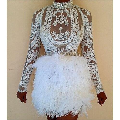 Gorgeous Short Evening Dress abiye gece elbisesi Evening Gowns Full Sleeves Vestido Longo De Festa Lace Feathers Evening Dresses