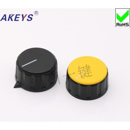 10 pcs KN28-16-Y-6.0 Potentiometer Rubber Hat Plastic Color Knob Rotary Switch Volume Adjustment Hat