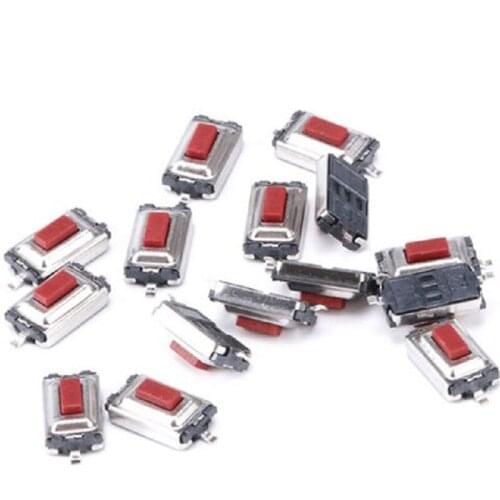 100Pcs High Quality 3*6*2.5mm 3*6*2.5H 3x6x2.5mm SMD Red push button switch microswitch Tact Switch