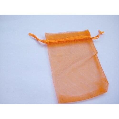 200pcs 11*16 Orange gift bags for jewelry/wedding/christmas/birthday Organza Bags with handles Packaging Yarn bag