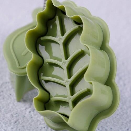 4Pcs/set DIY bake mold leaf shape 3D cookie cutter biscuit molds kitchen tool