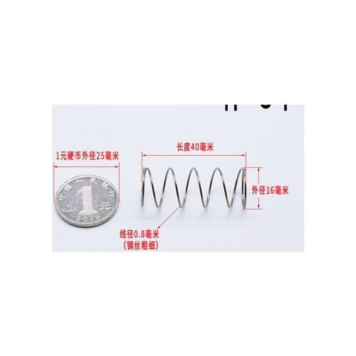 5pcs/lot 0.8*16*40mm 304stainless Steel Compression springs Return valve spring for toilet lid Pumping box accessories