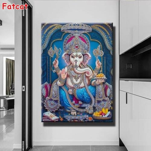 5D DIY Diamond Embroidery Ganesh Buddha Wall Art Diamond Painting Cross Stitch Full Square Round Rhinestone Drill Mosaic PP2365