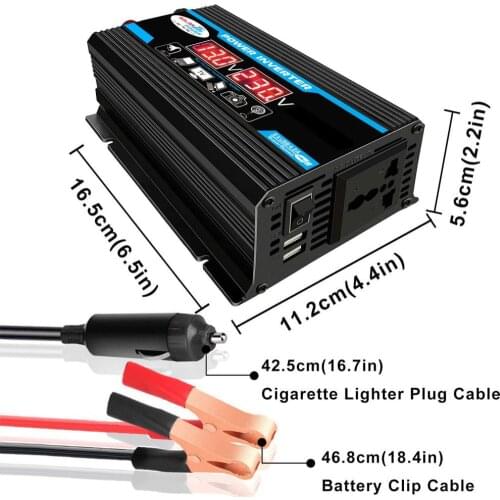 6000W Digital Car Inverter 12V To 220V Modified Sine Wave Inverter Voltage Converter + Lcd Display