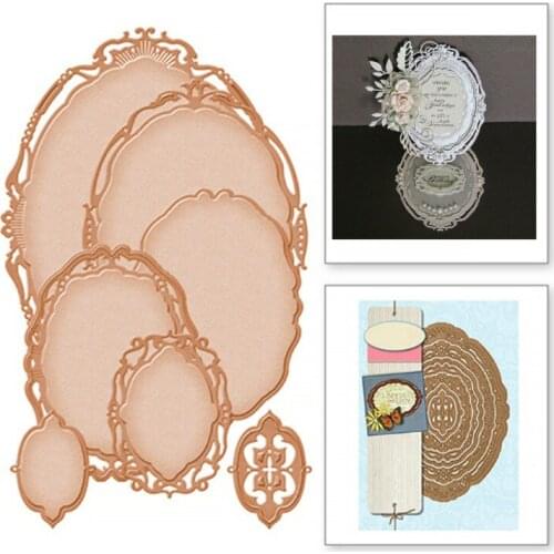 7pcs Oval Metal Cutting Dies Stencils Scrapbook Embossing Craft Photo Frame