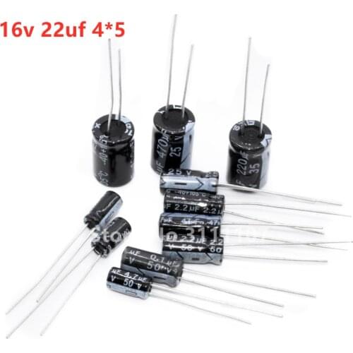 20PCS/LOT 22uF 16V Aluminum Electrolytic Capacitor Electrolytic capacitor 16v 22uf 4*5