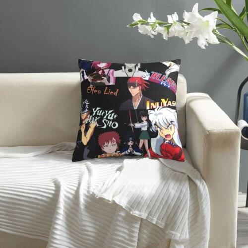 Anime Collage pattern print Cushion Cover Decorative Pillowcase Chair Seat Square Car Pillow Cover Home Living Textile