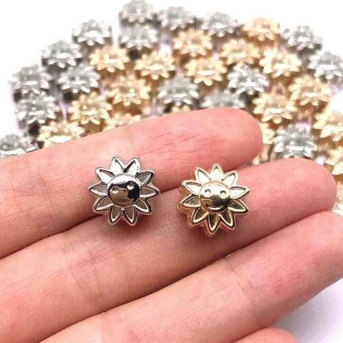 12*8mm 50/100pcs Flower CCB Beads Spacer sun Smile face European Bead Big Hole Needlework Bead for Jewelry Findings (not Metal)