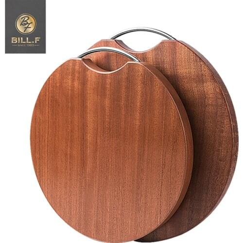 BILL.F Ebony round chopping board, solid wood household, whole wood, cutting board, mould proof cutting board, kitchen tools