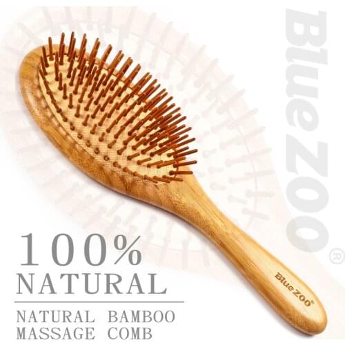 BlueZOO Head Massage Airbag Comb Anti-static Bamboo Bristle Needle Meridian Beauty Wooden Comb Pointed Round Head Hair Combs