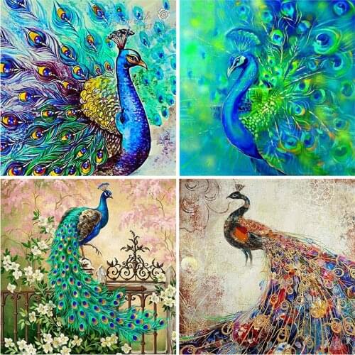 HUACAN Diamond Painting Peacock Full Square Rhinestone Kit Sale Diamond Embroidery Animal Mosaic Needlework Handmade Gift