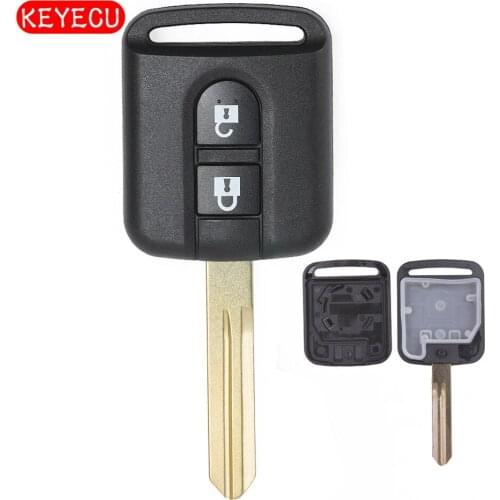 Keyecu Remote Key Shell Case Fob 2 Button for Nissan Pathfinder Navara 2005-2014