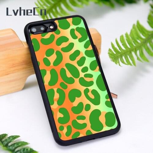 LvheCn Silicone Rubber Phone Case Cover for iPhone 6 6S 7 8 Plus X XS XR 11 12 Mini Pro Max Leopard Animal Print Colorful