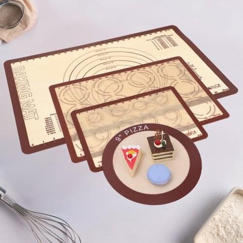 Multifunction Silicone Mat Macaron Pizza Kneading Dough Mats Baking Mat Non-Stick Cake Barbecue Rolling Mat Pastry Tools