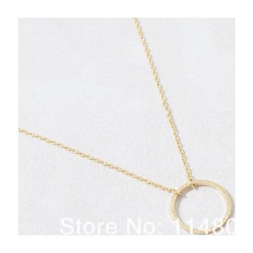 New Fashion Gold Silver Pink-gold personalized perfect Open Circle pendant Necklace jewelry