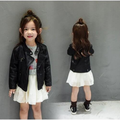 Baby girls clothes Faux Leather outerwear kids coats Childrens clothing 2020 fashion spring and autumn child jackets CT023
