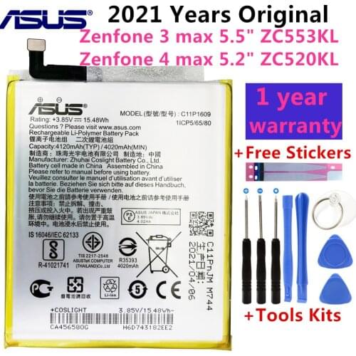 Original New ASUS C11P1609 4020mAh Battery For ASUS Zenfone 3 max 5.5" ZC553KL X00DDA Zenfone 4 max 5.2" ZC520KL X00HD Batteries