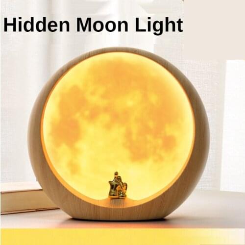 Mid-Autumn Festival Gifts Hidden Moon Lights Scene Atmosphere Lights Gifts Custom Usb Bedside Moon Anniversary Mid-Autumn Gifts
