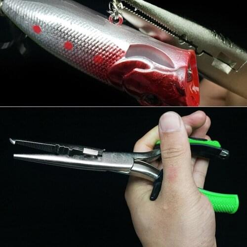 Fishing Gear With Green Rubber Handle Fish Tackle High Carbon Steel Fishing Trimmer Pliers Fish Accessory Tools