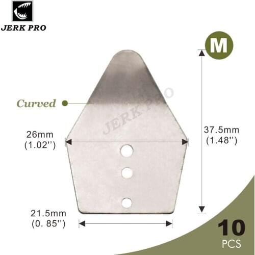 JERK PRO 10PCS Size M Dancer Jig Blade Chatter Bait Style Blades Fishing Lure Parts Angler’s Tackle Craft