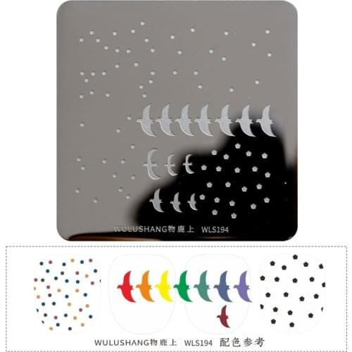 Birds Point Nail Art Stamp Template Plates WLS Nail Stamping Plates 6*6cm Square Image for DIY