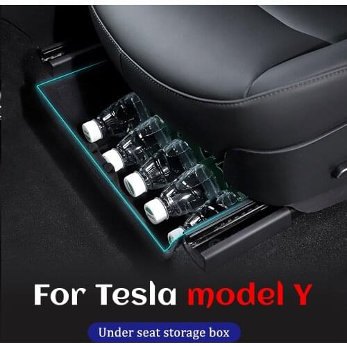 For Tesla model Y Special Storage Box auto parts model Y under seat storage box Car storage Interior modification accessories
