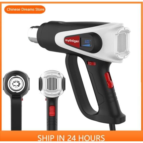 Heat Gun 2000W Heavy Duty Hot Air Gun with 2-Temp Settings (60-650) for Shrinking PVC Crafts Stripping Paint Shrink Wrapping