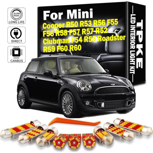 TPKE Canbus Car LED Interior Light Kit For Mini Cooper R50 R53 R56 F55 F56 R58 F57 R57 R52 Clubman F54 R55 Roadster R59 F60 R60