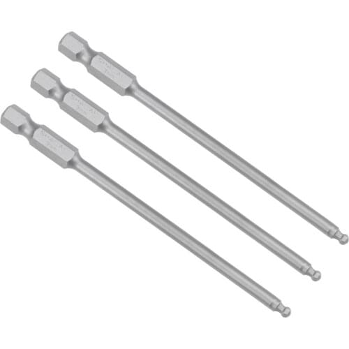 Uxcell 3 Pcs H3 (3mm) Ball End Screwdriver Bits S2 Steel Magnetic 3.9 Inch Long Drill Bit with 1/4 Inch Hex Shank for Drill