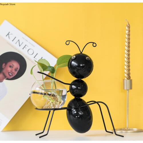 Hydroponic Vase Transparent Glass Vase Dried Flowers Flower Arrangement Accessories Animal Ant Decoration Home Decoration