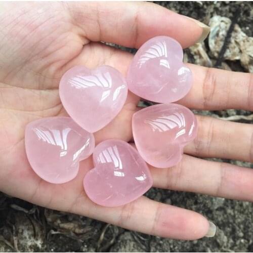 Party Gift Natural Rose Quartz Heart Shape Love Mini Crystal Chakra Healing Home Decor Stone Loves Gems DIY Jewelry SN253