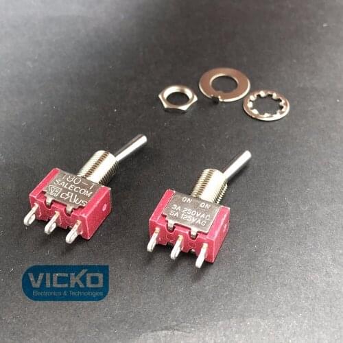 [VK] silver contact 3 feet 2 gear shift the head rocker switch T8013 T80-T T8013-SEBQ 3A 250VAC 5A125VAC button switch