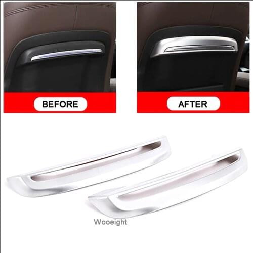 Wooeight 2X ABS Matte Silver Car Interior Seat Back Frame Cover Decorative Trim fit for BMW 3 Series 2020 Sticker Accessories