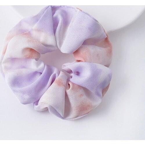 1Pcs Women Chiffon Hair Ring Elastic Scrunchie Women Ponytail Hair Ties Gradient Color Rubber Band Hair Accessories Hair Bands