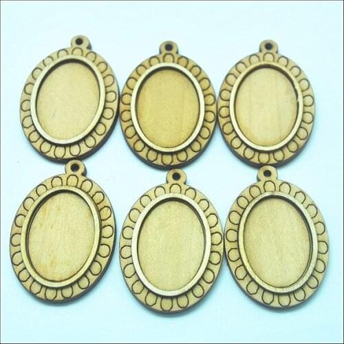 10pcs natural wooden cabochons wooden beads wooden pendants for diy jewelry making accessories oval shape 18x25mm wooden cabs