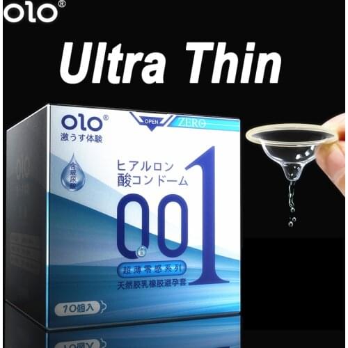 10pcs Ultrathin Natural Latex Condoms Hyaluronic acid Lubricated Penis Sleeve Thin Rubber Condom for men long sex Contraception