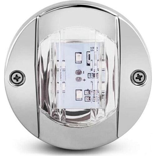 2Pcs 12V Universal Blue Round IP67 Waterproof Marine Boat Navigation Light Indicator Lamp 6-LED Yacht Accessory ABS